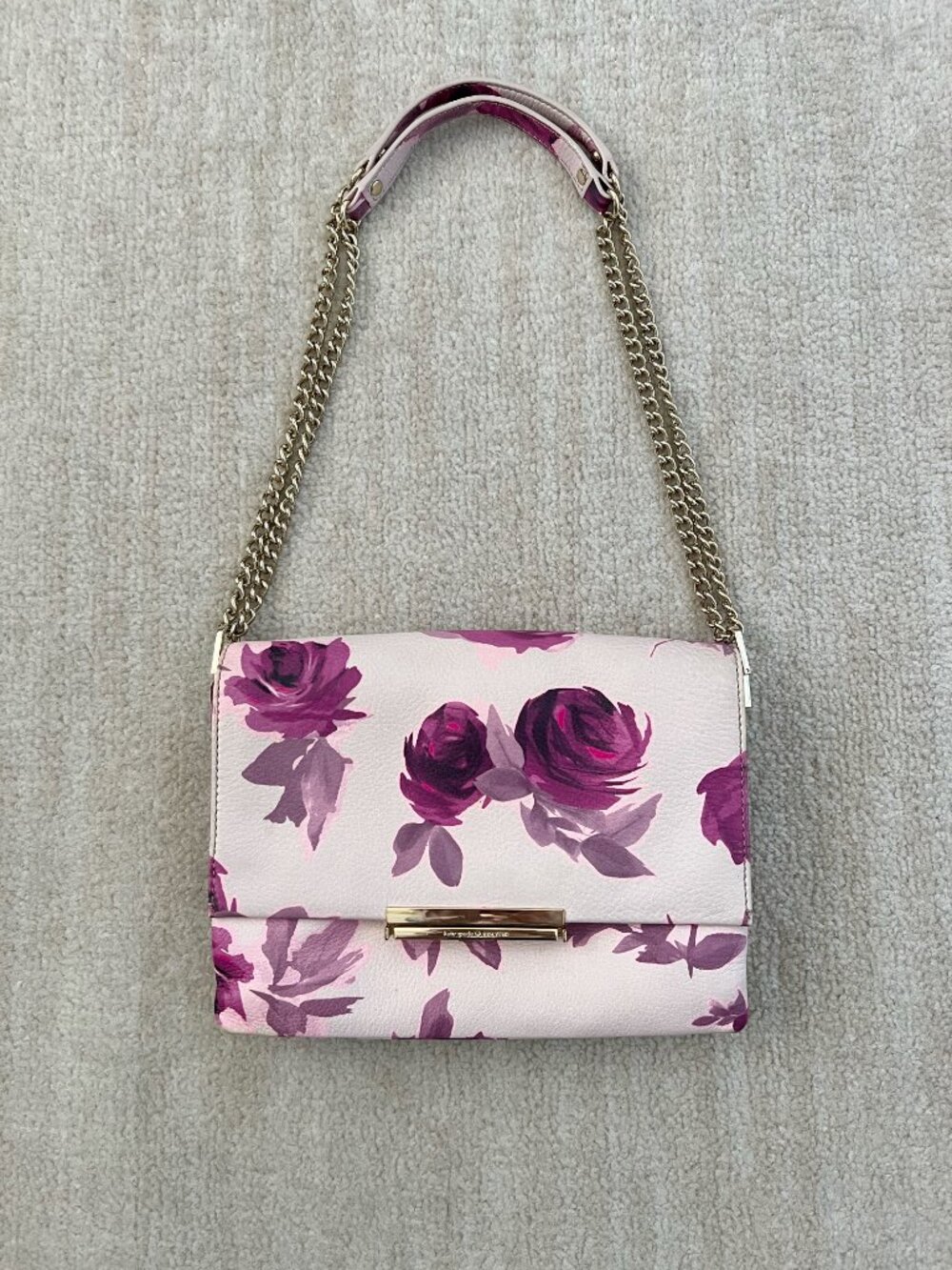 Rare Kate Spade Emerson Place Roses Lenia Shoulder Bag Purse Pink Floral Leather